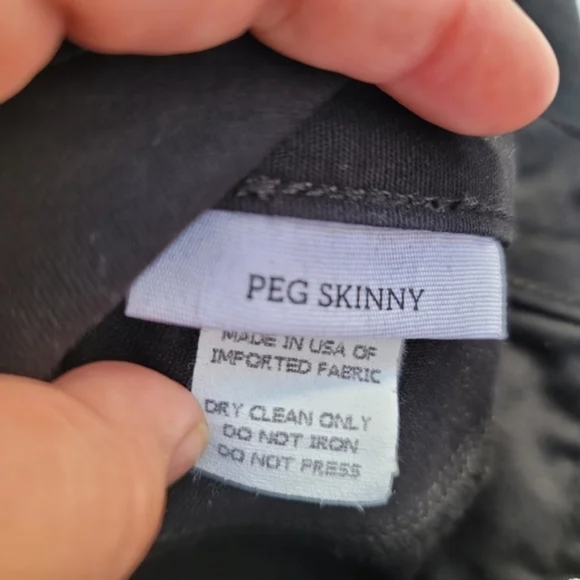 Paige Black Shiny Pandora Coated Peg Skinny Jeans. SIZE 28 - Picture 10 of 12